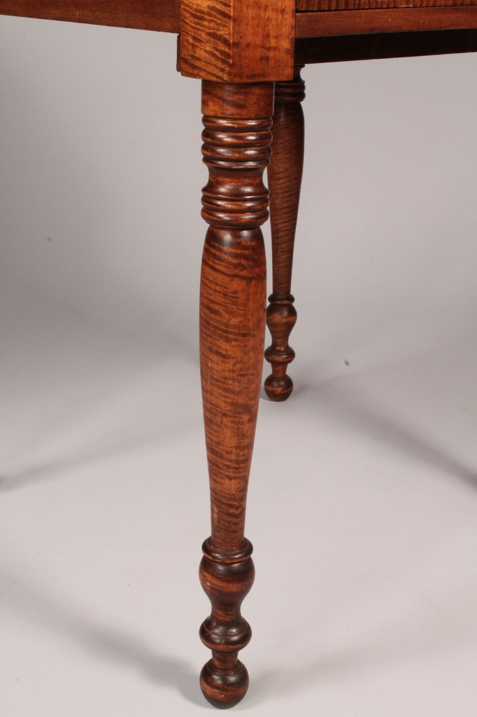 Lot 188: Tiger maple Sheraton two drawer stand