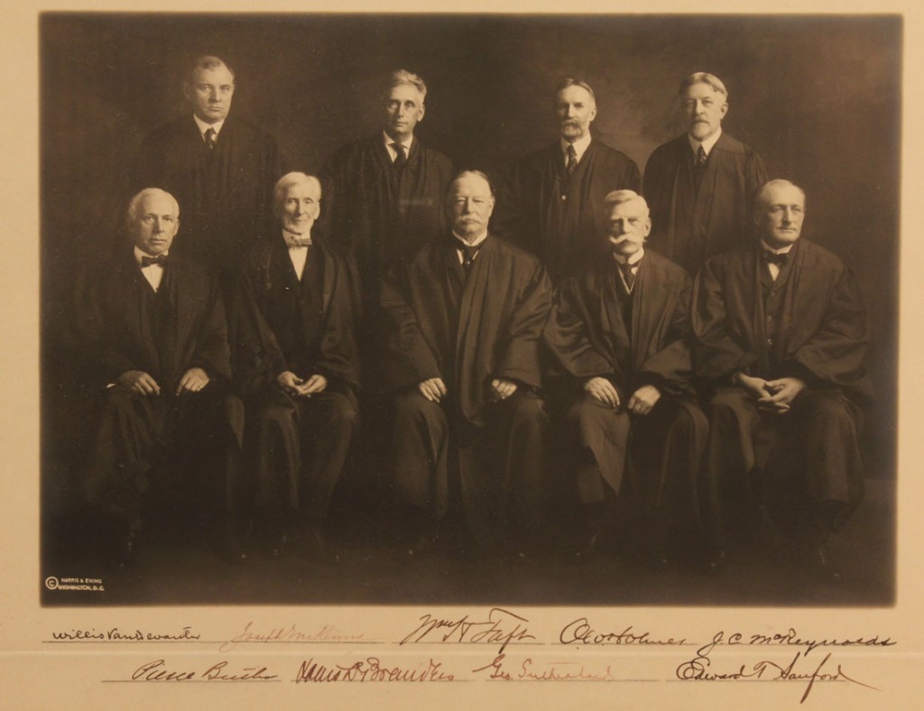 Lot 199: William Taft Supreme Court Signed Photo with other signatures