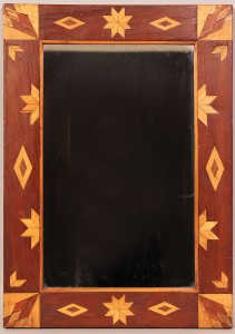 Lot 19: Folk Art/Tramp Art Inlaid Mirror