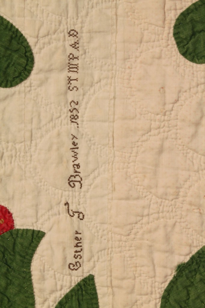 Lot 20: American quilt, signed & dated 1852, TN history