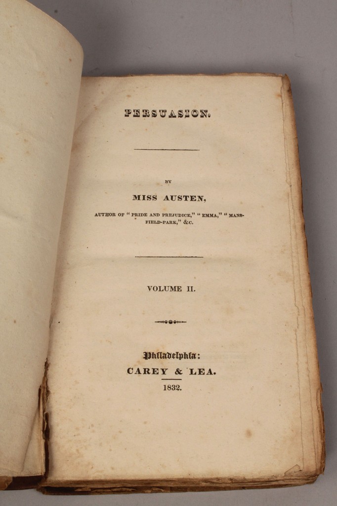 Lot 210: Jane Austen "Persuasion," 1st US Ed., 2 vol.
