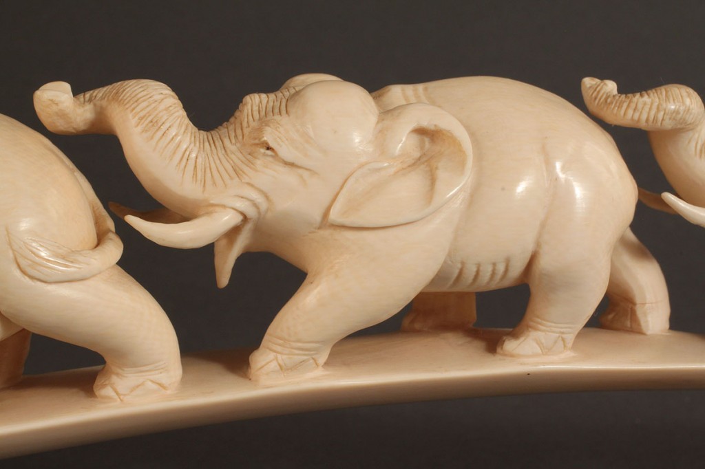 Lot 260: Asian carved tusk of Elephant parade
