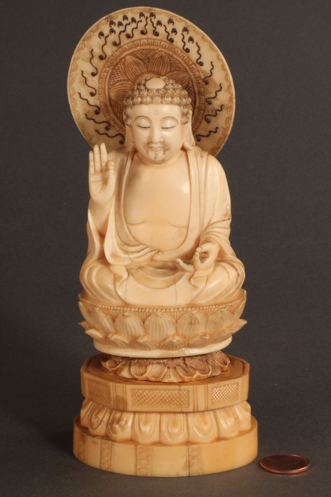 Lot 267: Asian Ivory Lotus Flower Buddha figure