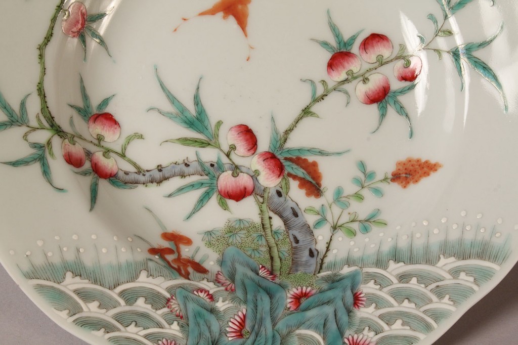 Lot 282: Lot of 4 Chinese Famille Rose plates, Guang Xu mark