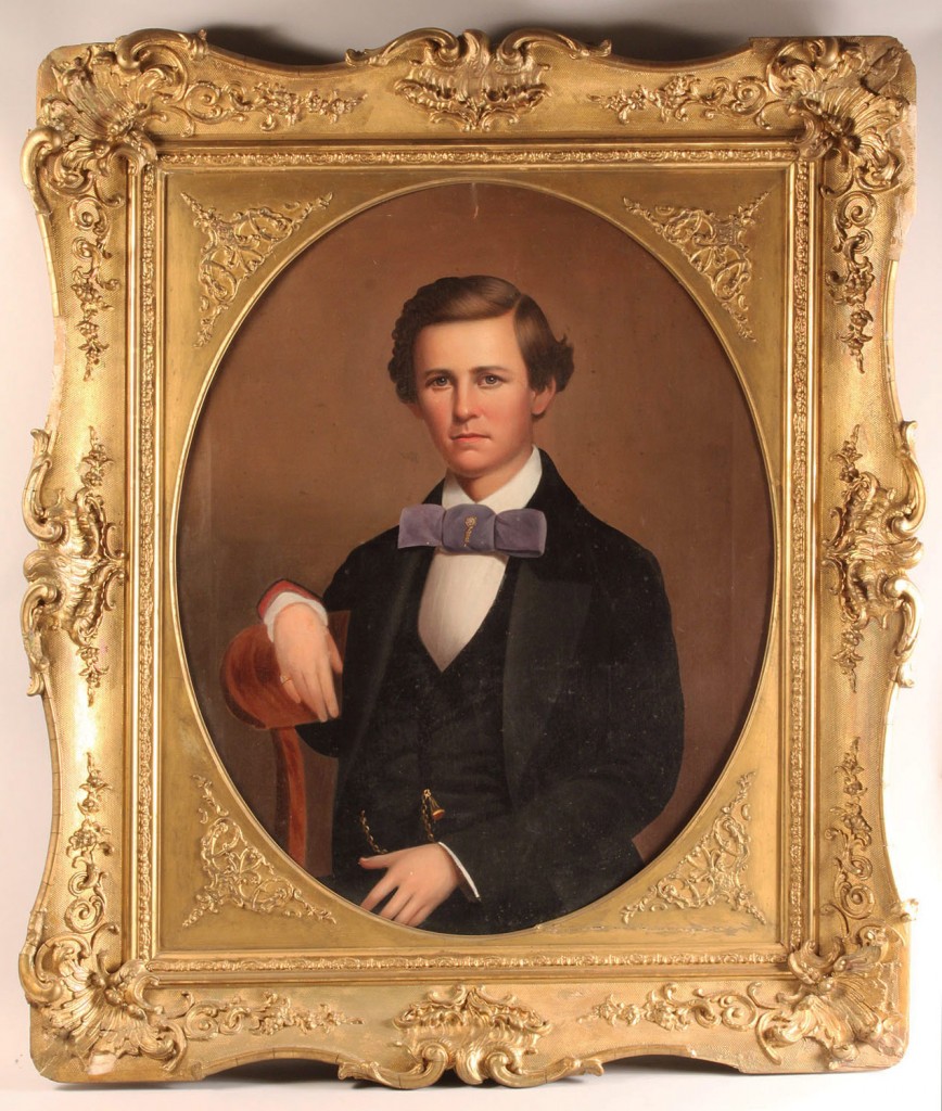 Lot 28: Alabama portrait, oil on canvas, 19th century