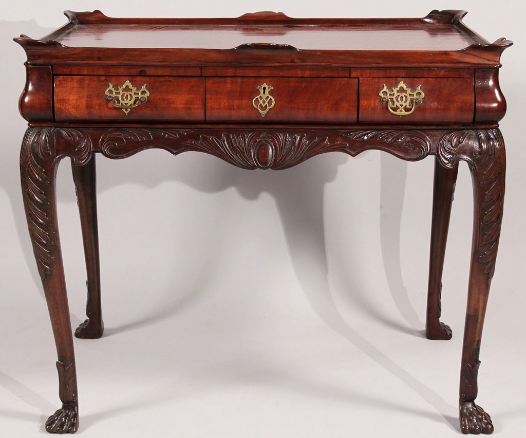 Lot 300: Chippendale style Tea Table with Paw Feet
