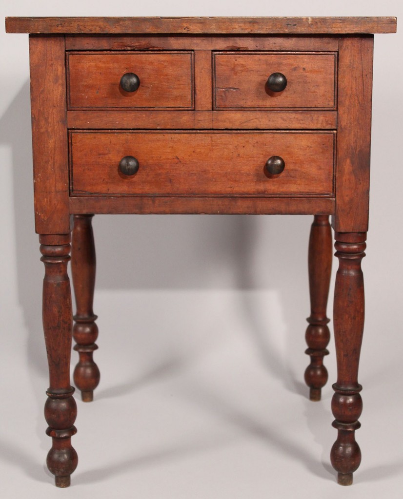 Lot 33: Rare Southern 3-drawer cherry stand, KY