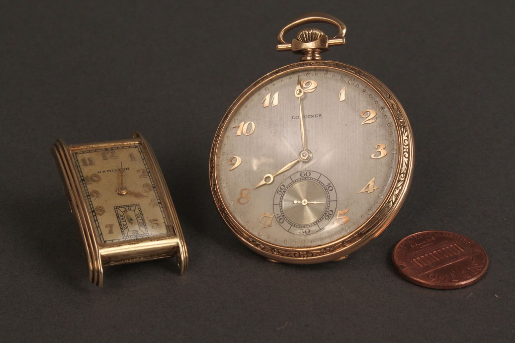 Lot 373:  14K Longines Pocket Watch & Hamilton watch