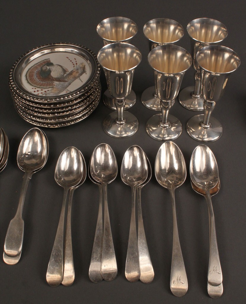 Lot 397: Assembled Lot of Sterling Tableware (34 Total Pieces)