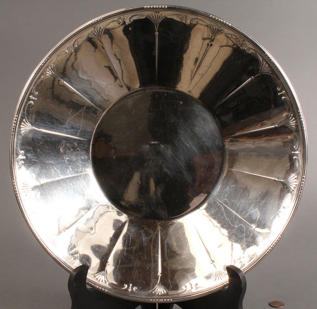 Lot 400: Large Sterling Silver Bowl, Art Deco style