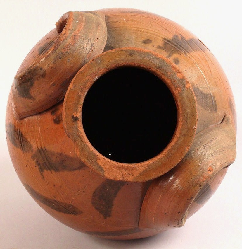 Lot 43: Large East TN redware storage jar, attrib. Cain pottery
