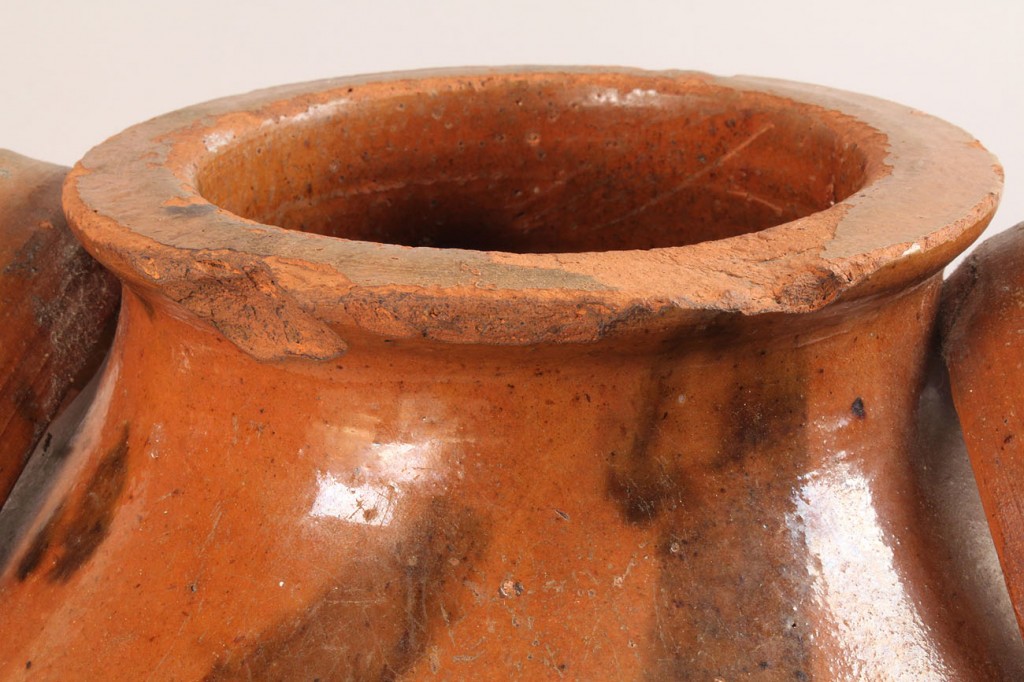 Lot 43: Large East TN redware storage jar, attrib. Cain pottery