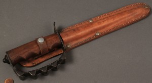Lot 587A: WWI US Model 1917 Trench Knife Knuckle Duster ACC