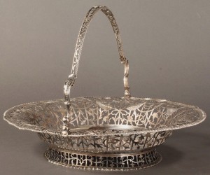 Lot 65: Georgian silver cake basket, Edward Aldridge