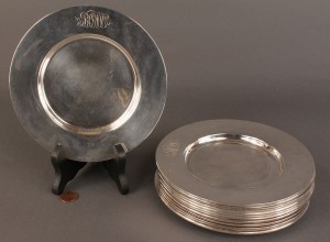 Lot 84: Lot of 13 Towle Sterling Bread Plates