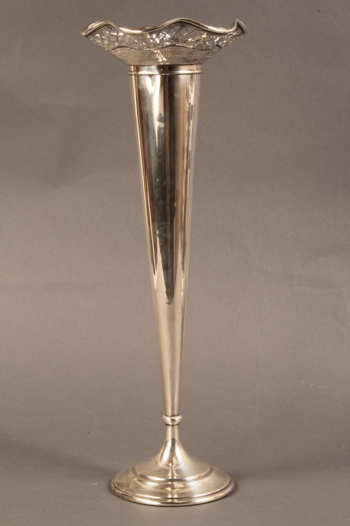 Lot 85: Lot of 2 Sterling Silver Trumpet Vases