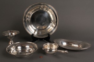 Lot 87: Assorted lot of sterling hollowware, 5 pcs.