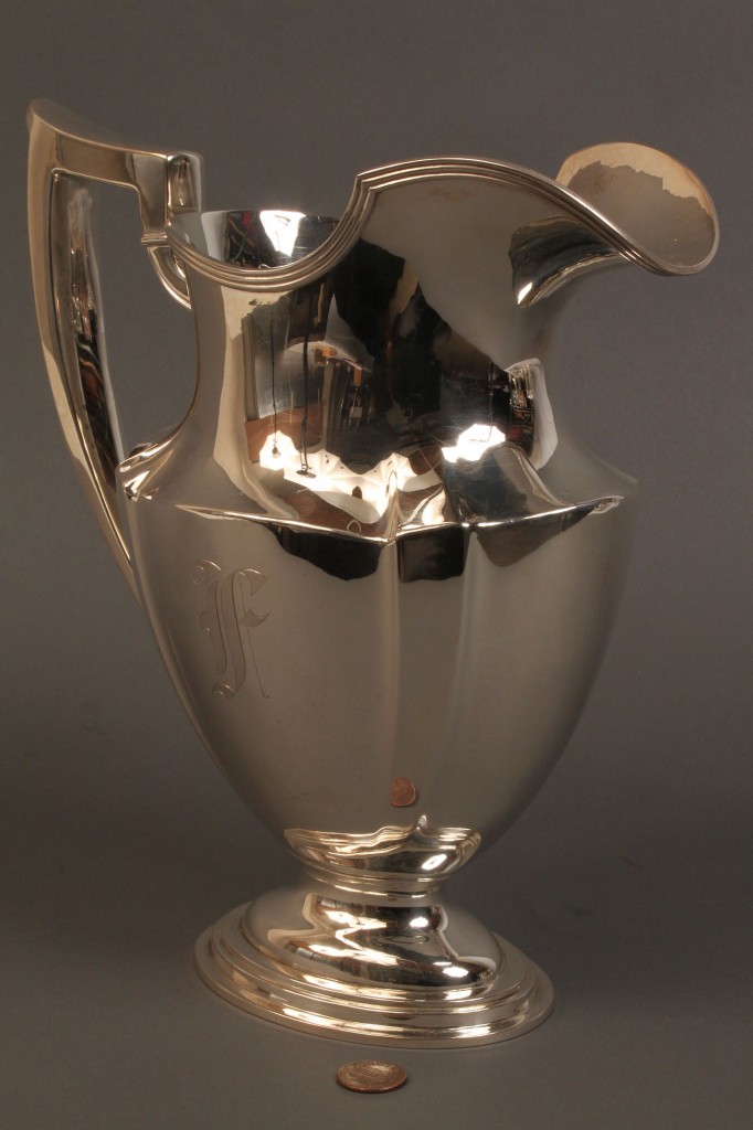 Lot 93: Gorham Sterling silver pitcher, monogrammed