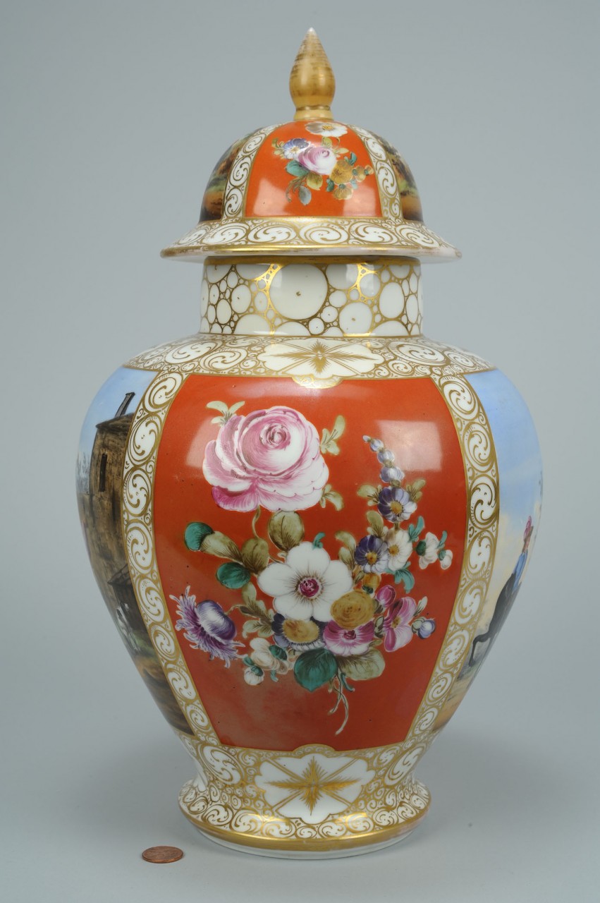 Lot 108: 2 19th Century European Porcelain Items, H. Wolfso
