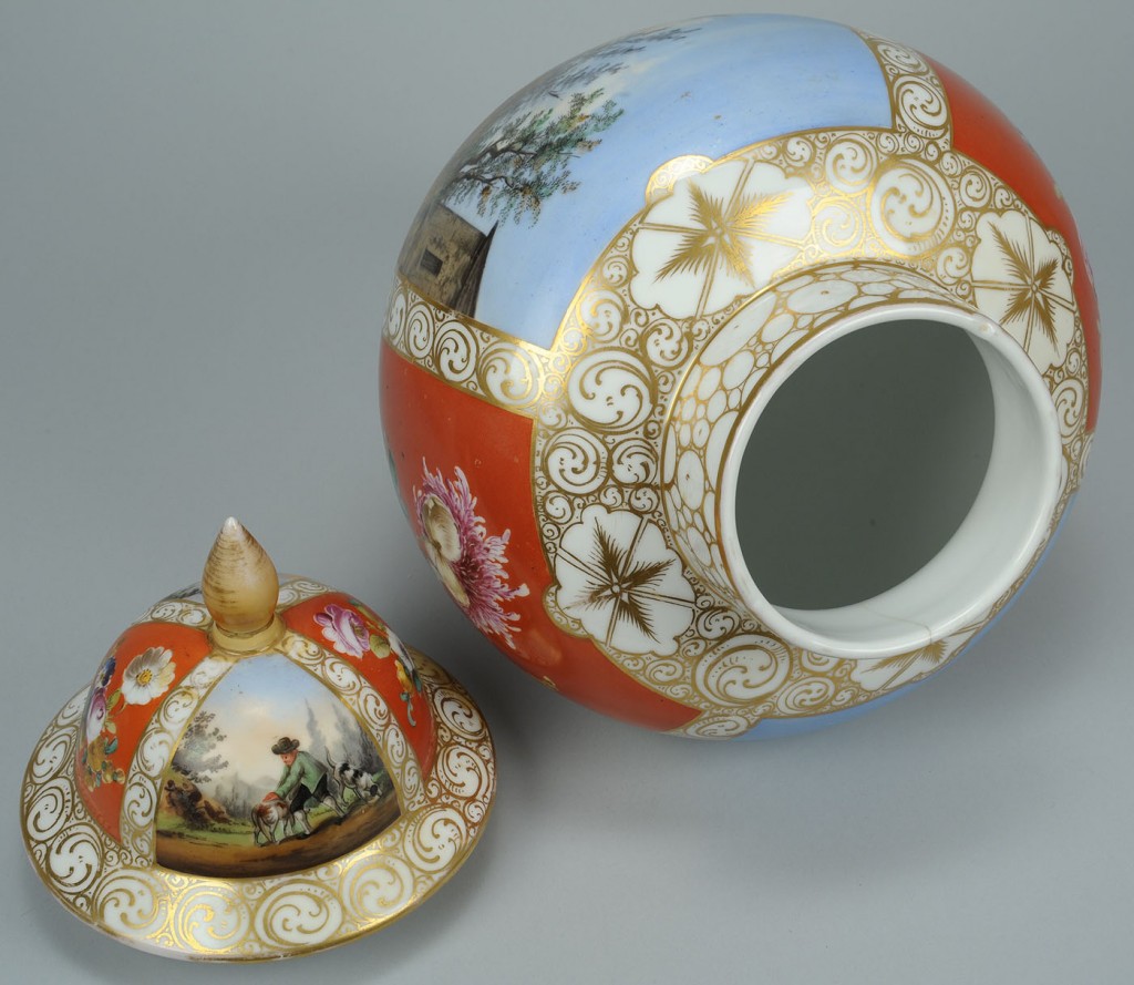 Lot 108: 2 19th Century European Porcelain Items, H. Wolfso
