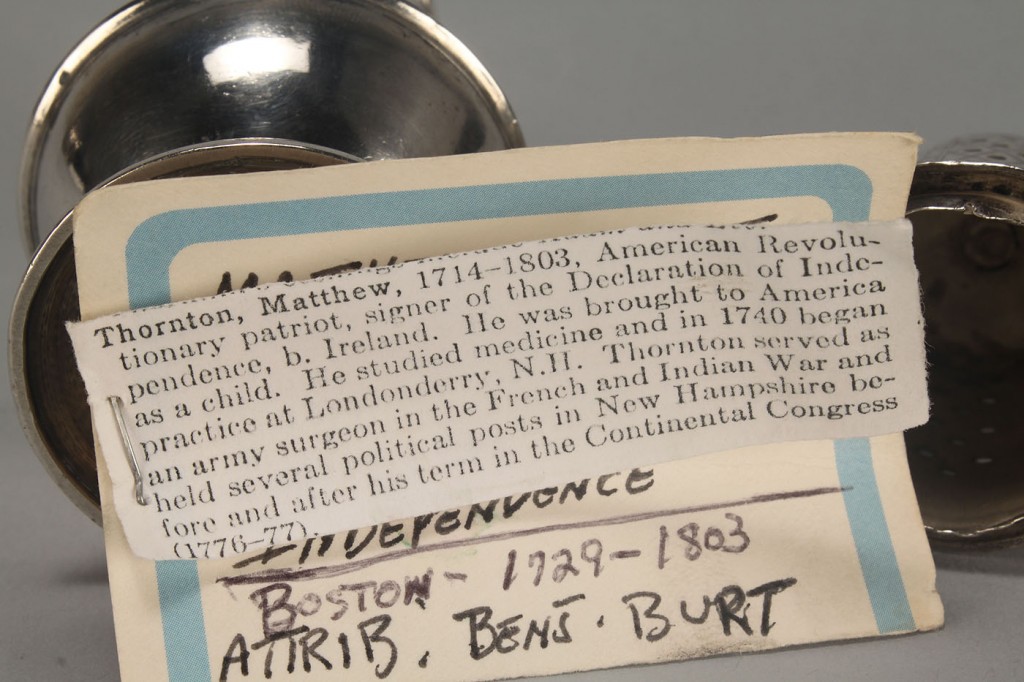 Lot 117: American silver caster, attrib. B. Burt