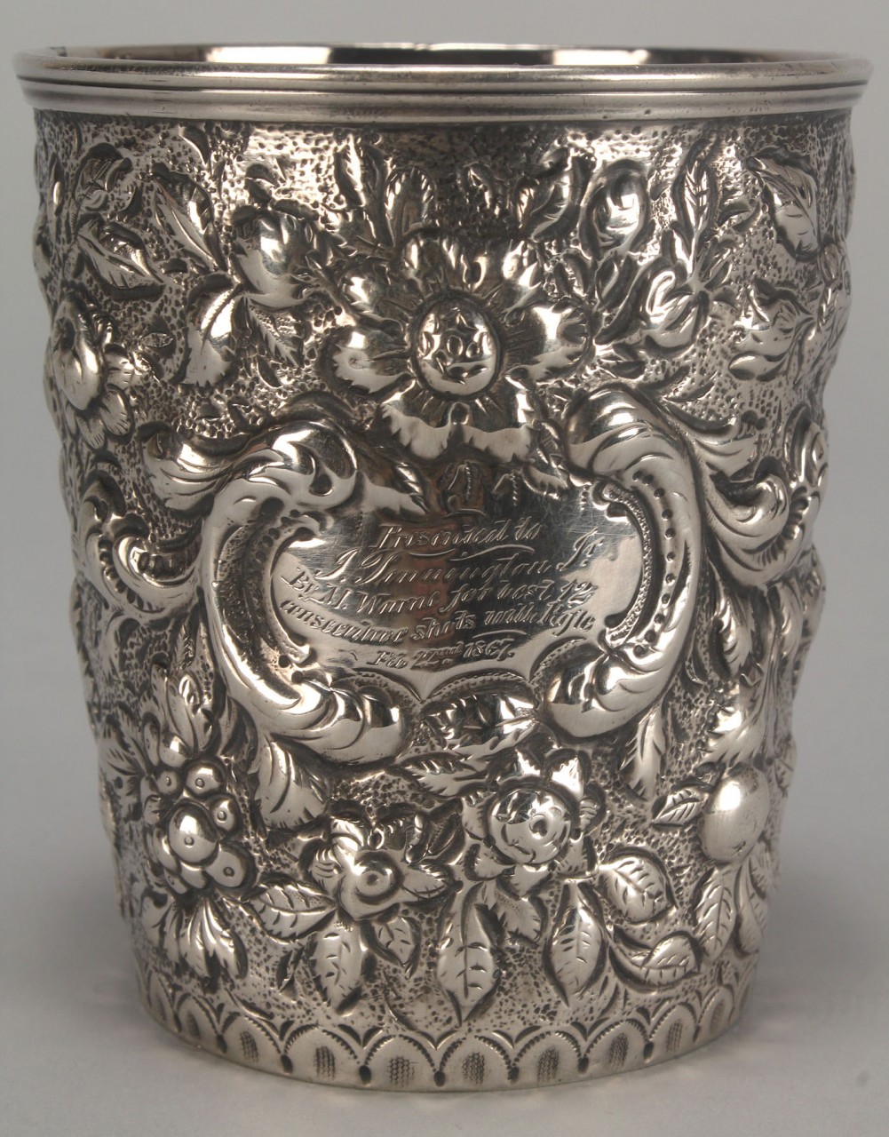 Lot 120: Kirk Repousse silver sporting presentation cup
