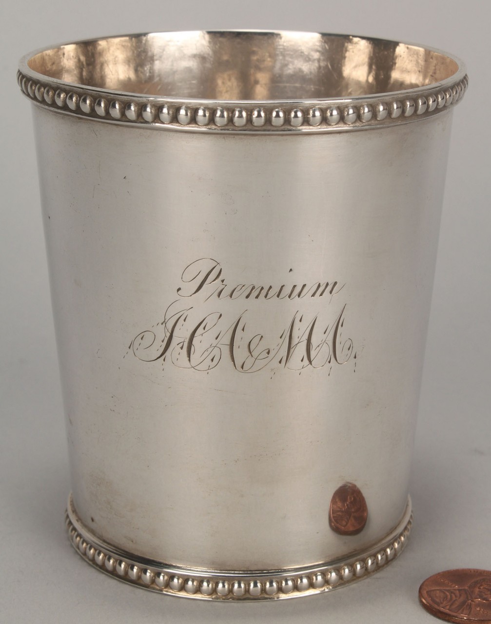 Lot 121: 2 Silver cups, Maryland julep & agriculture prize