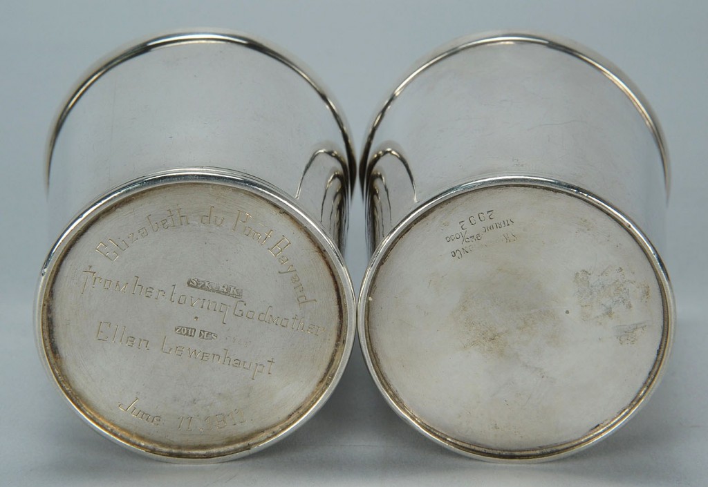 Lot 135: 2 Samuel Kirk silver julep cups