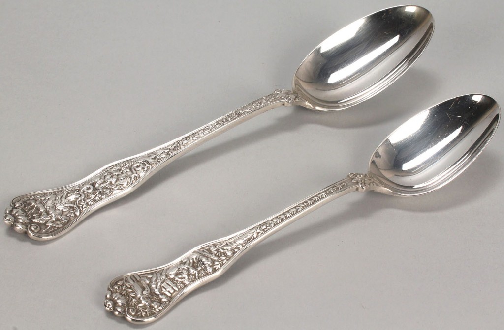 Lot 145: Two Tiffany Olympian pattern spoons