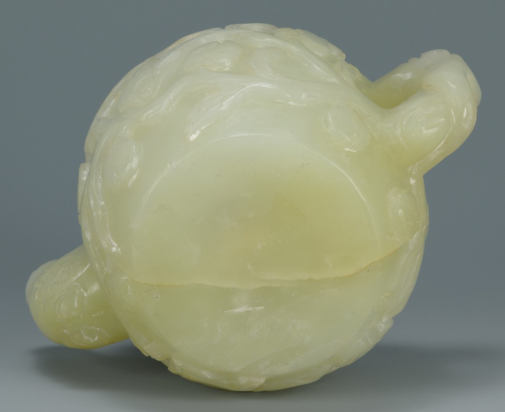 Lot 14: Chinese Carved Jade Teapot, Mughal style