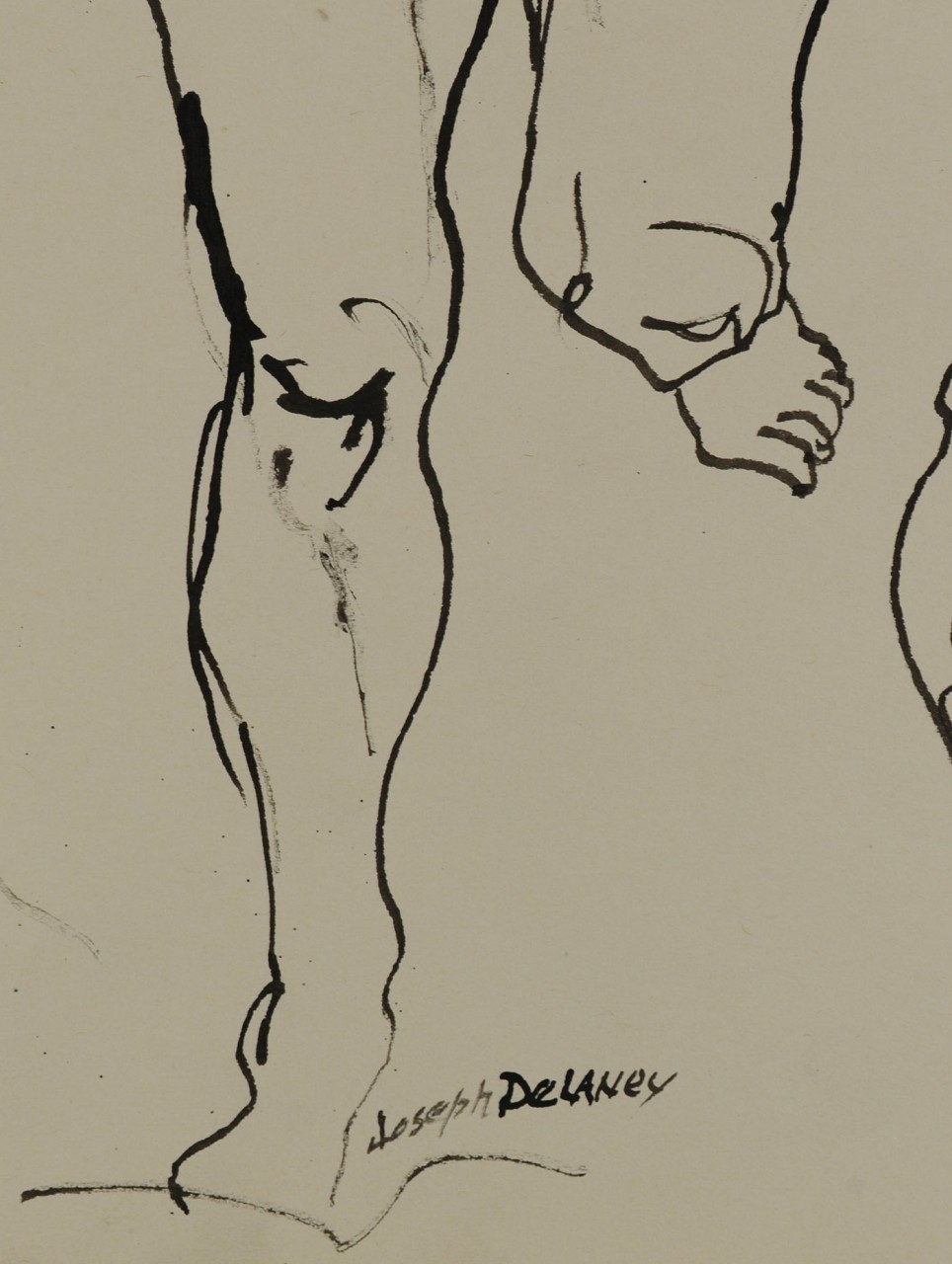 Lot 184: Signed Joseph Delaney Ink Drawing, multiple nudes