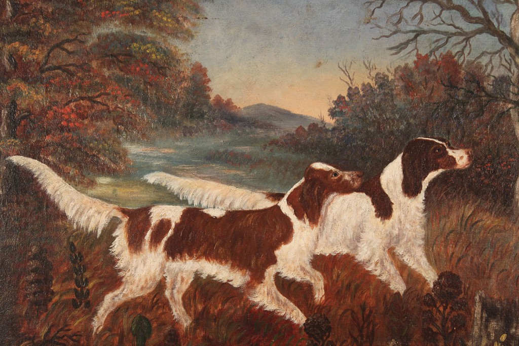 Lot 193: Wilhelm Eilerts Landscape with Hunting Dogs