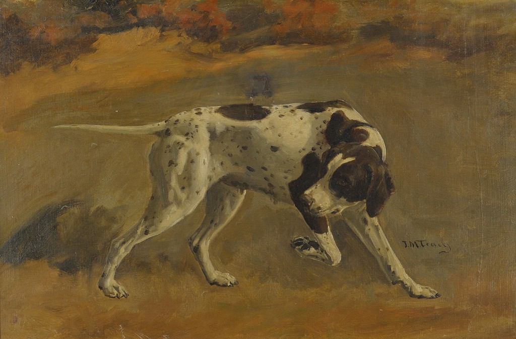 Lot 198: J.M. Tracy Oil on Canvas of a Pointer