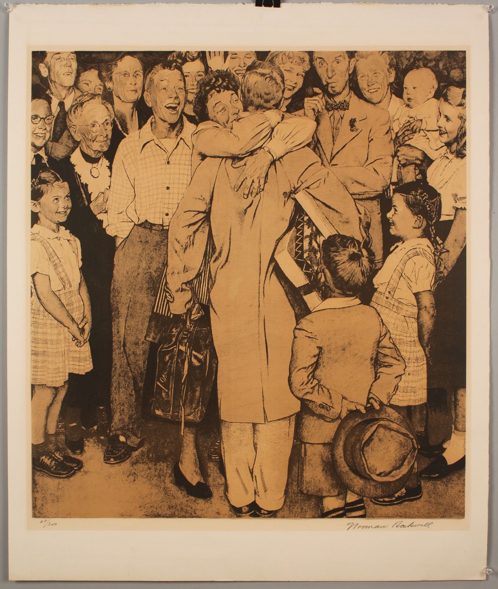 Lot 204: Norman Rockwell Lithograph, Christmas Homecoming