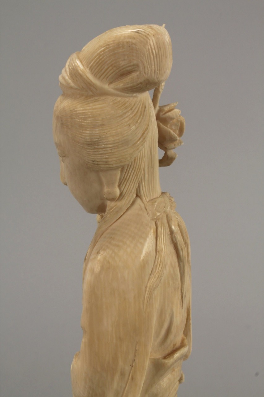 Lot 209: Chinese Carved Ivory Figure of Quan Yin