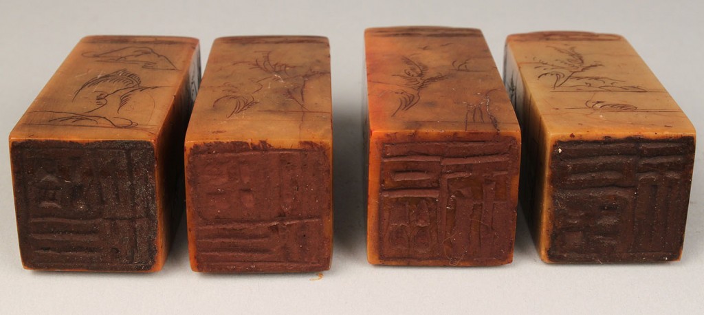 Lot 215: 7 Carved Chinese Hardstone Seals