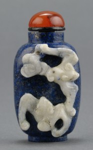 Lot 235: Chinese Carved Lapis Snuff Bottle