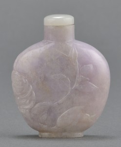 Lot 239: Chinese Carved Lavender Jade Snuff Bottle