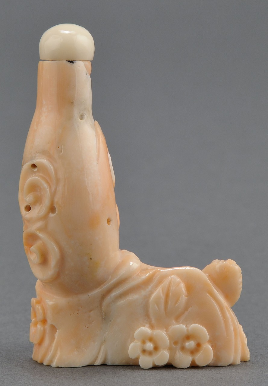Lot 245: Chinese Carved Pink Coral Snuff Bottle