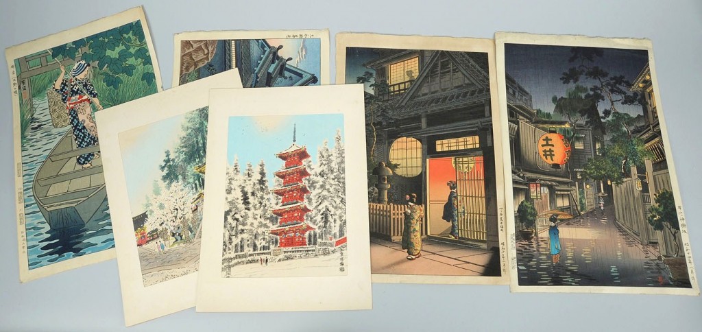 Lot 258: Group of 6 Japanese Colored Woodblock Prints