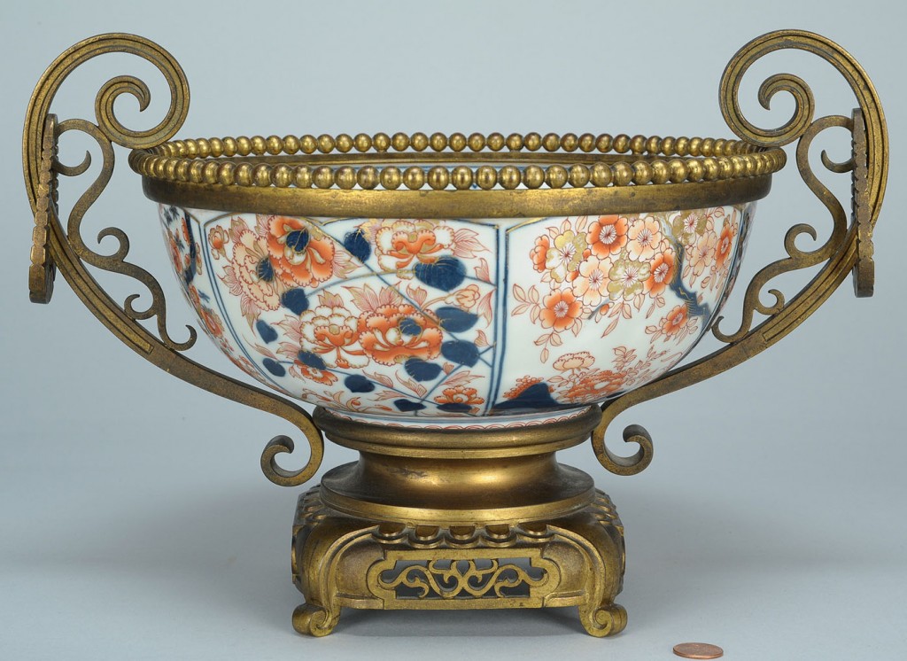 Lot 267: Bronze mounted Japanese Imari or Sampson bowl