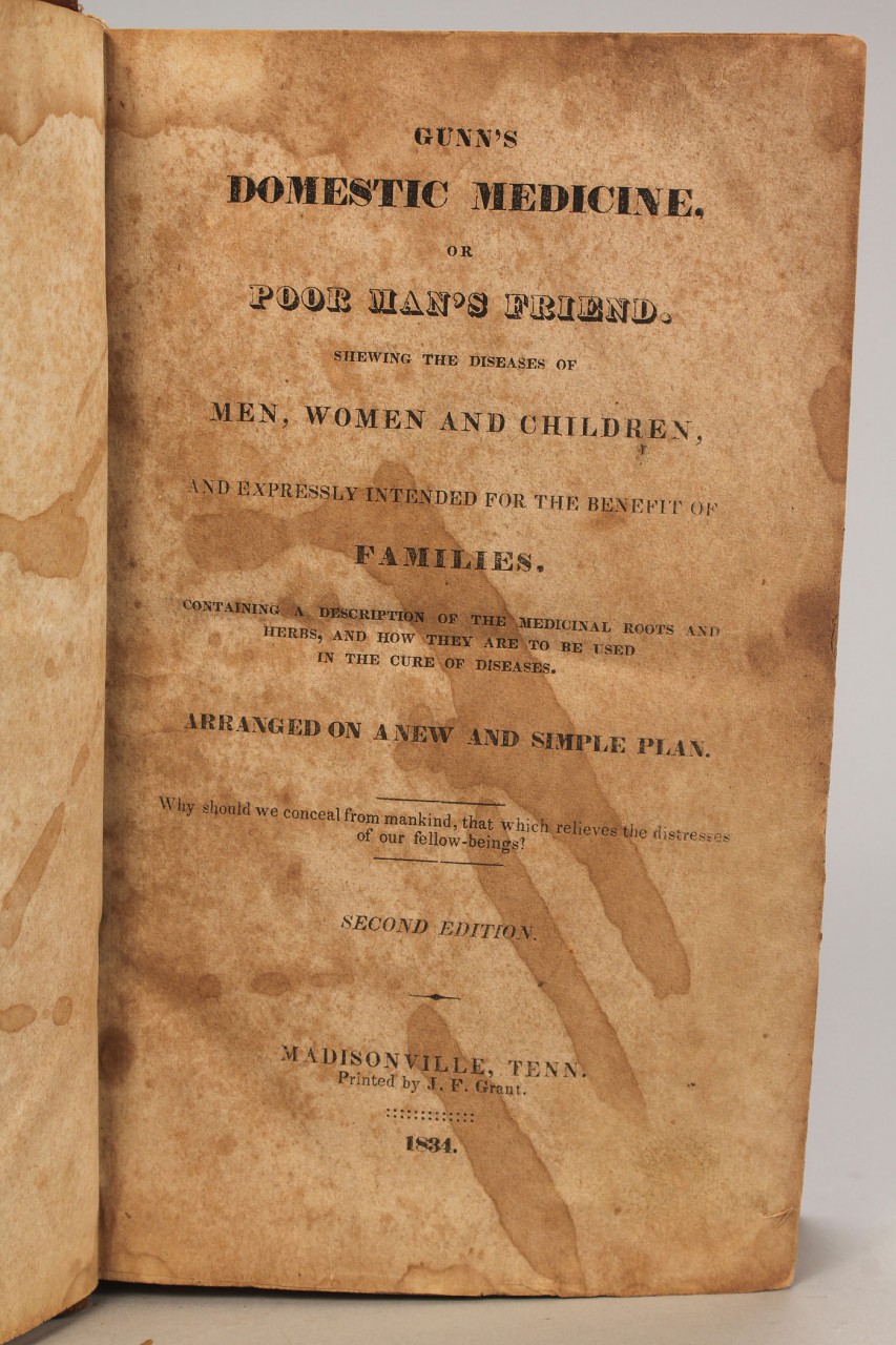 Lot 276: Gunn's Domestic Medicine Book, 1834