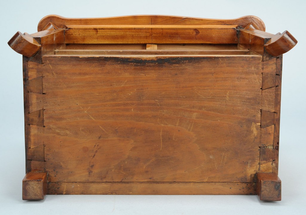 Lot 279: Miniature Biedermeier chest, signed & dated 1858