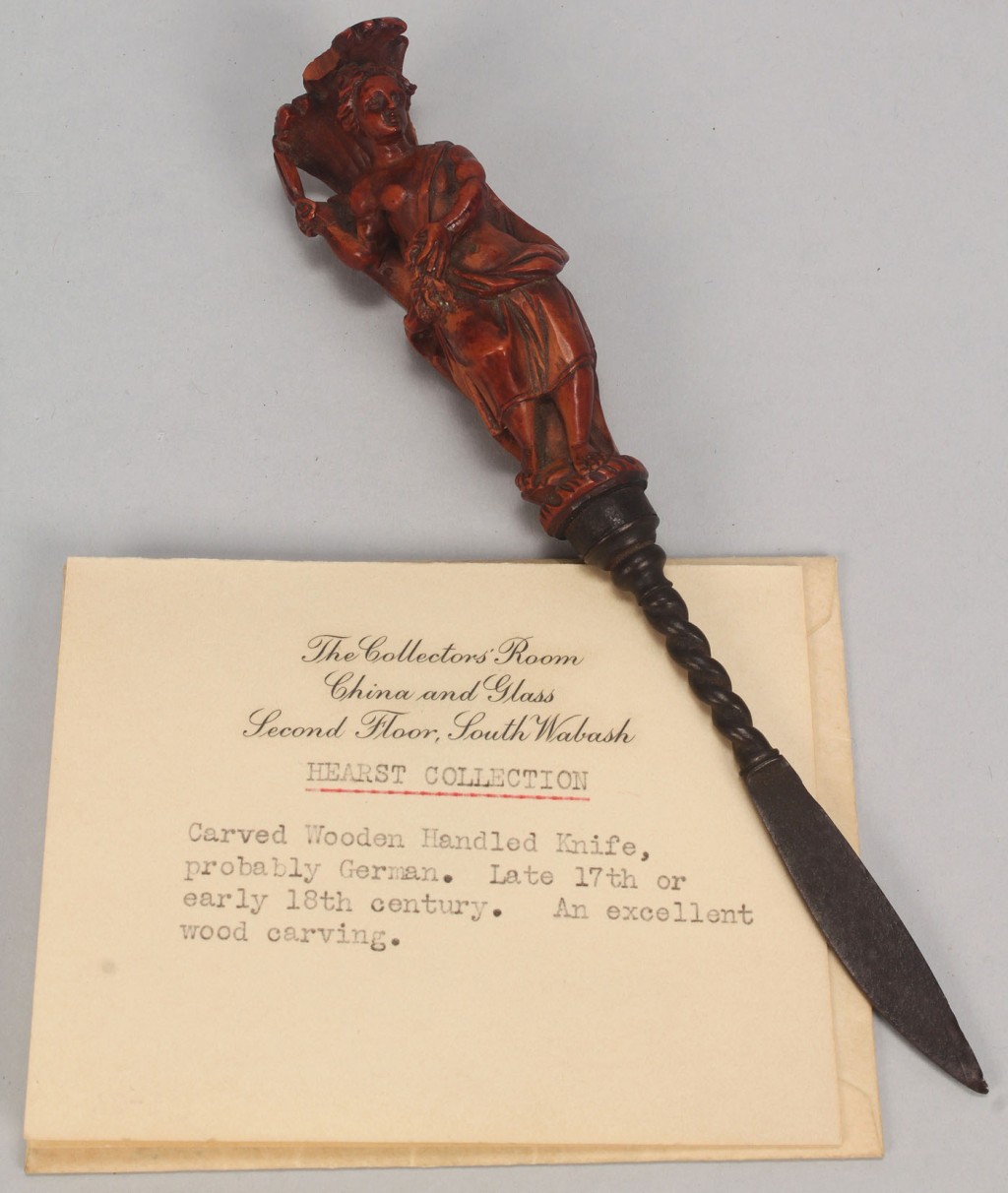 Lot 281: Baroque period carved knife, ex-Hearst Collection
