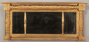 Lot 304: Gilt 3 Panel Over Mantle Mirror, Dolly Madison