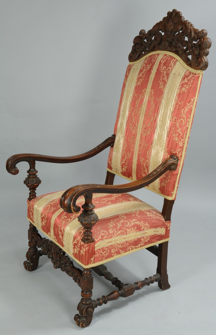 Lot 308: Continental Baroque style armchair