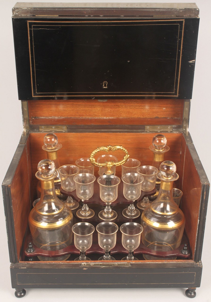 Lot 338: Tantalus or Portable Liqueur Cabinet, late 19th ce