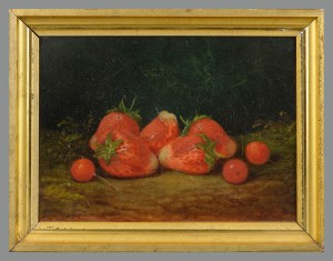 Lot 36: Small still life of strawberries