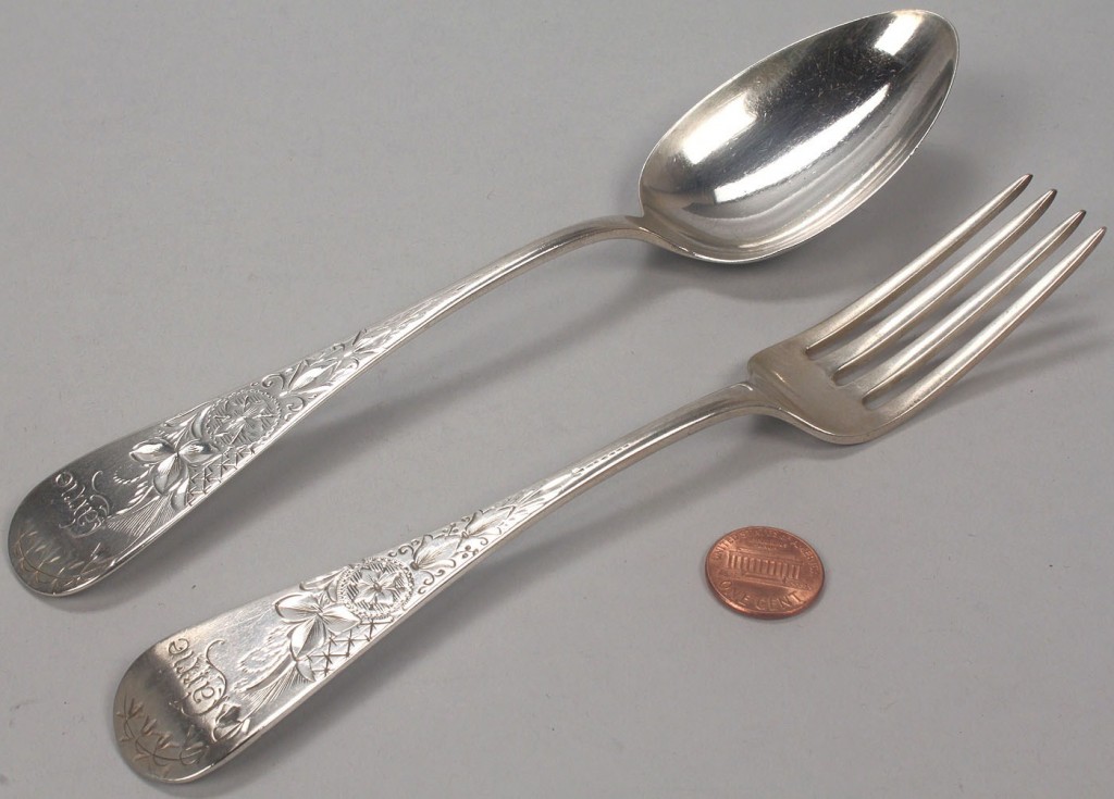 Lot 375: Whiting "Antique Lily" Sterling Flatware & more, 6