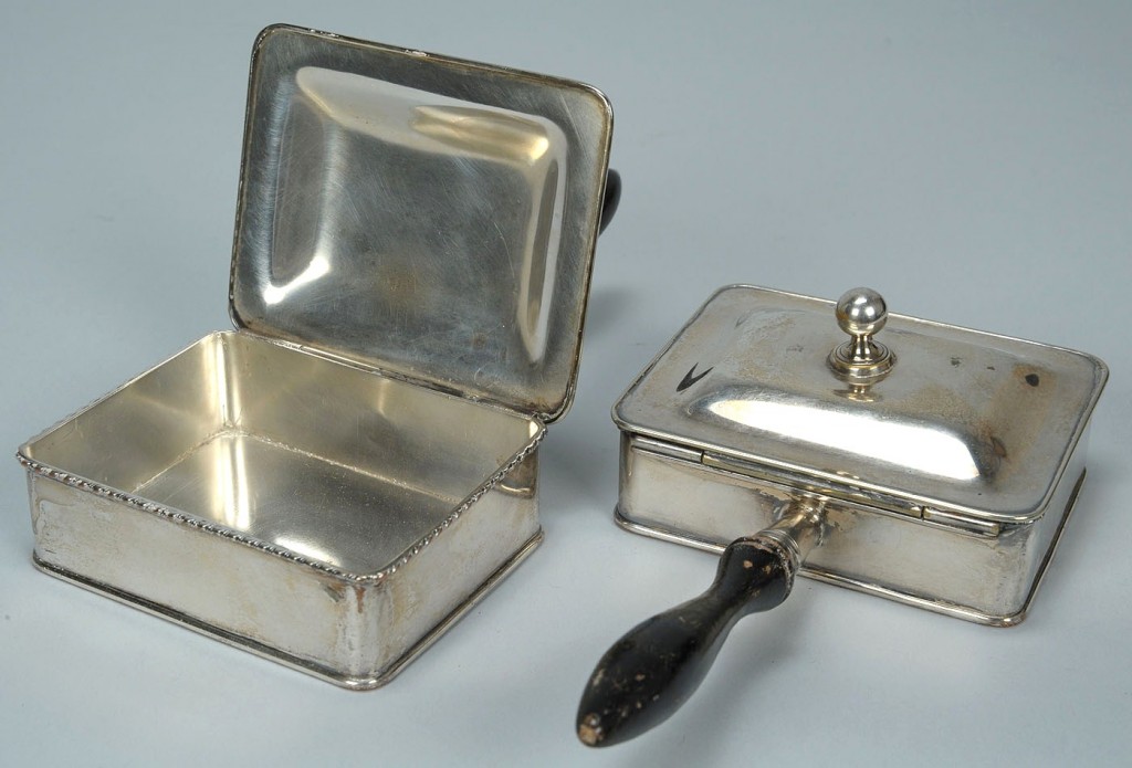 Lot 386: Pair of Old Sheffield crested cheese dishes
